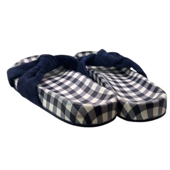 NWOB Draper James Women's Stella Gingham Blue & White Checkered Slides Size 8.5M - Picture 4 of 8